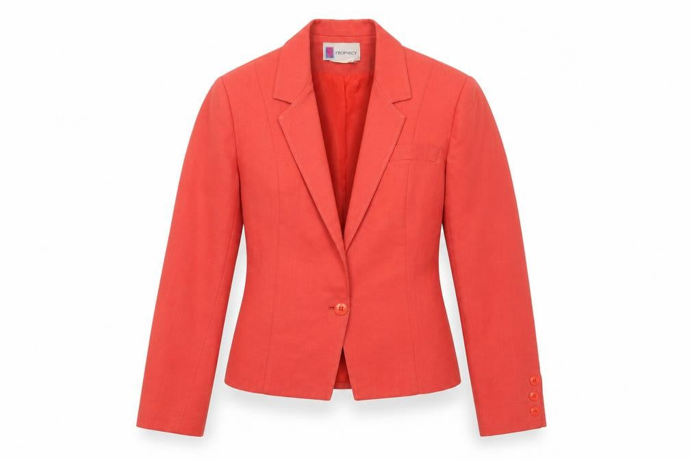 Prophecy Women's Red Linen Blend Single-Breasted Blazer Size 10