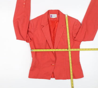 Prophecy Women's Red Linen Blend Single-Breasted Blazer Size 10