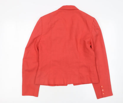 Prophecy Women's Red Linen Blend Single-Breasted Blazer Size 10