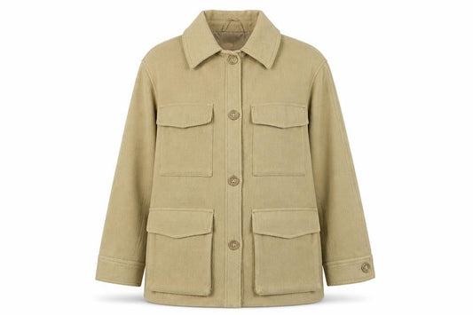 H&M Women’s Beige Mid-Length Button Jacket Size 12 Regular