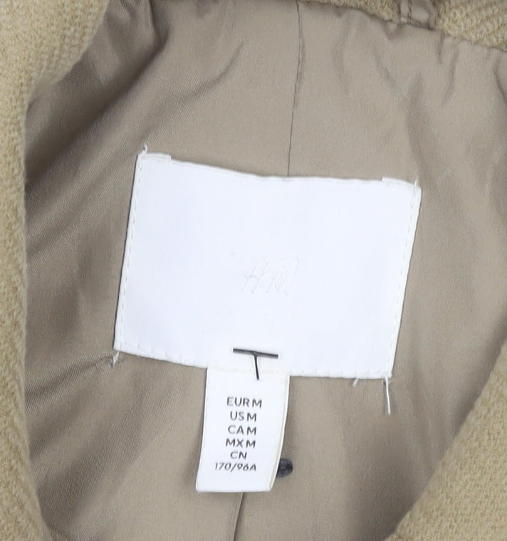 H&M Women’s Beige Mid-Length Button Jacket Size 12 Regular