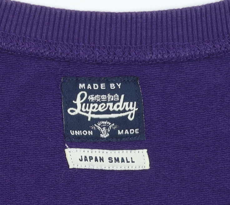 Superdry Women's Purple Cotton Sweatshirt Size S Graphic Print
