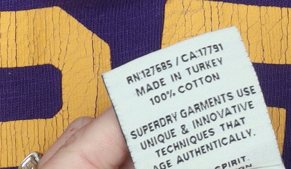 Superdry Women's Purple Cotton Sweatshirt Size S Graphic Print