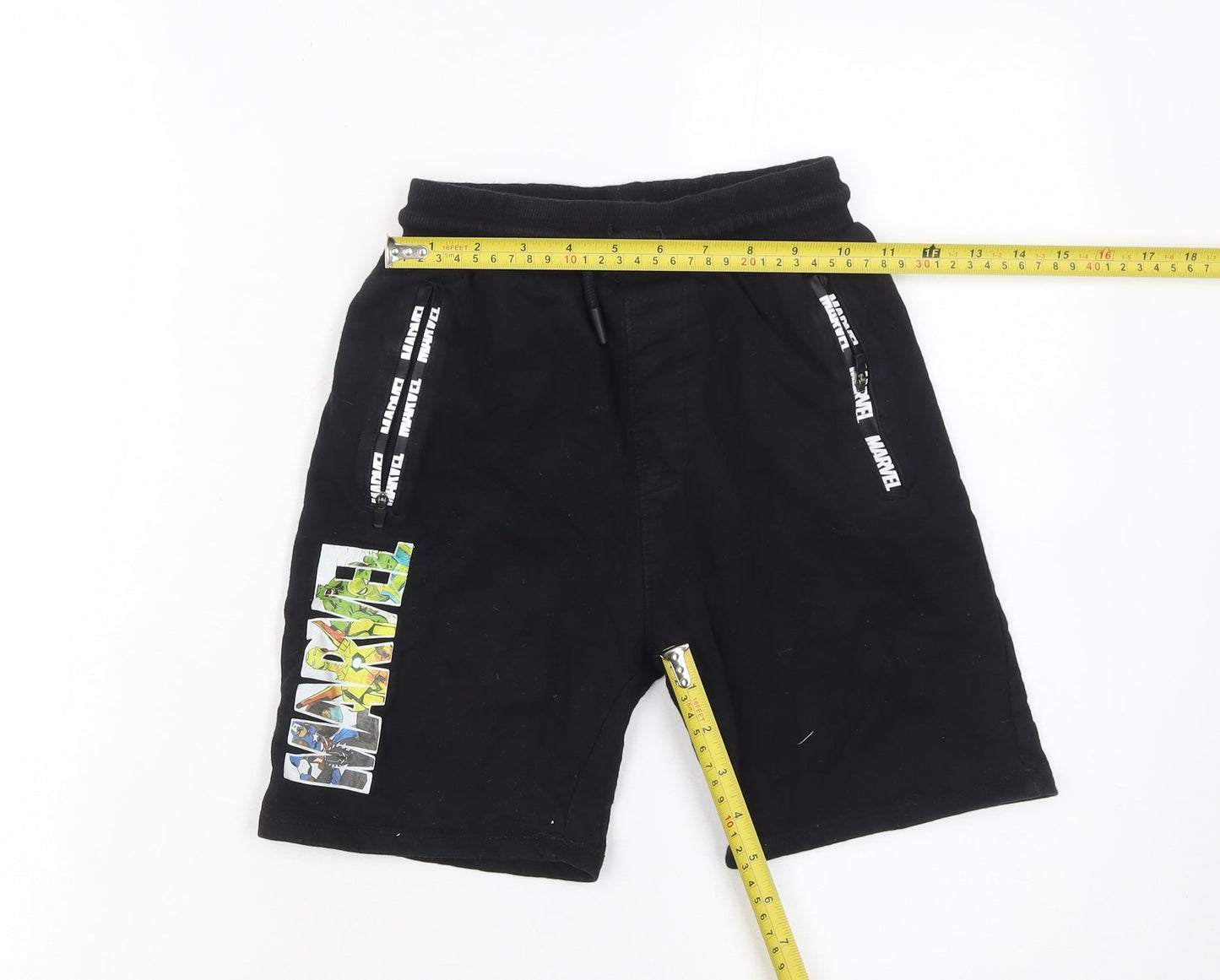 Marvel Boys Black Sweat Shorts 8 Years Regular Fit Hulk Superhero Design
