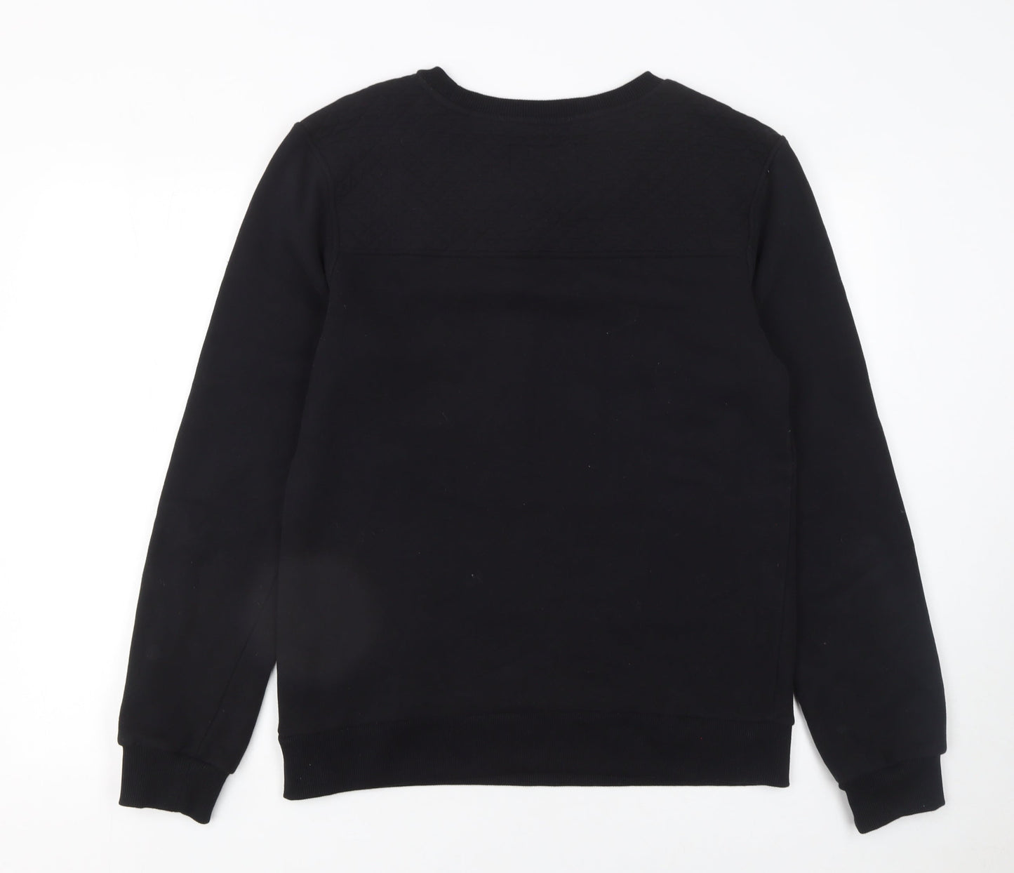 Firetrap Men's Black Sweatshirt M Pullover Crew Neck Zip Pockets