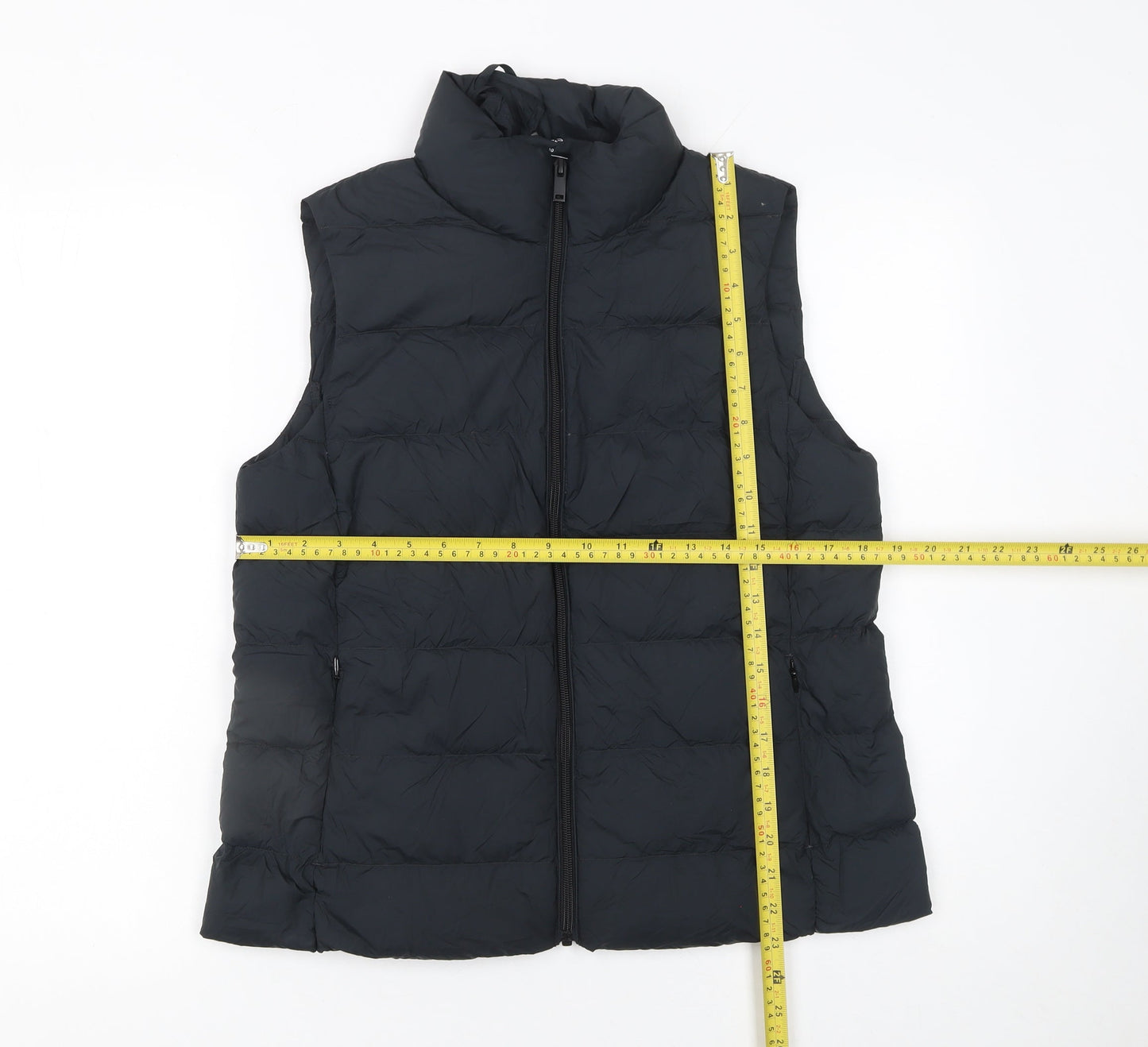 Marks and Spencer Womens Black Puffer Waistcoat Size 10 Regular Fit