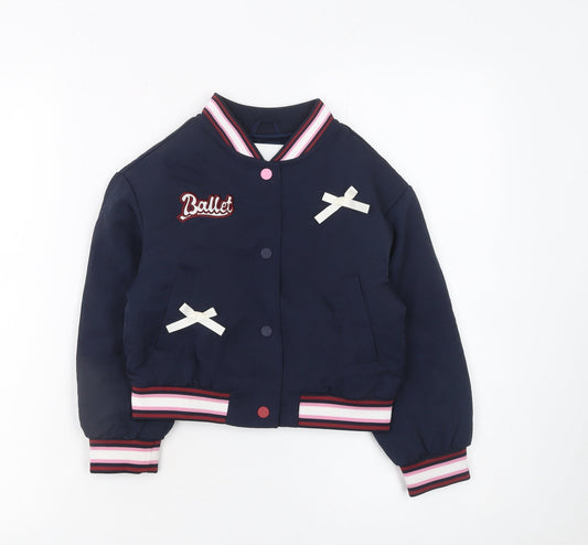 Marks and Spencer Girls Blue Ballet Varsity Jacket 6-7 Years