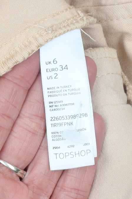 Topshop Women’s Beige Hooded Cotton Anorak Jacket Size 6