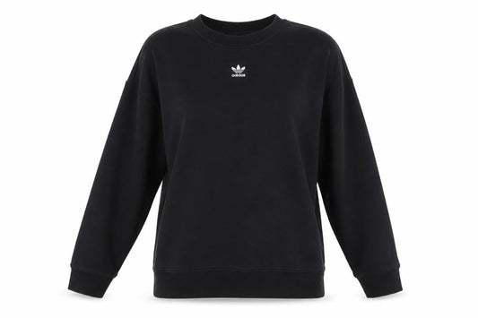 Adidas Women Black Cotton Blend Crew Neck Pullover Sweatshirt UK 14