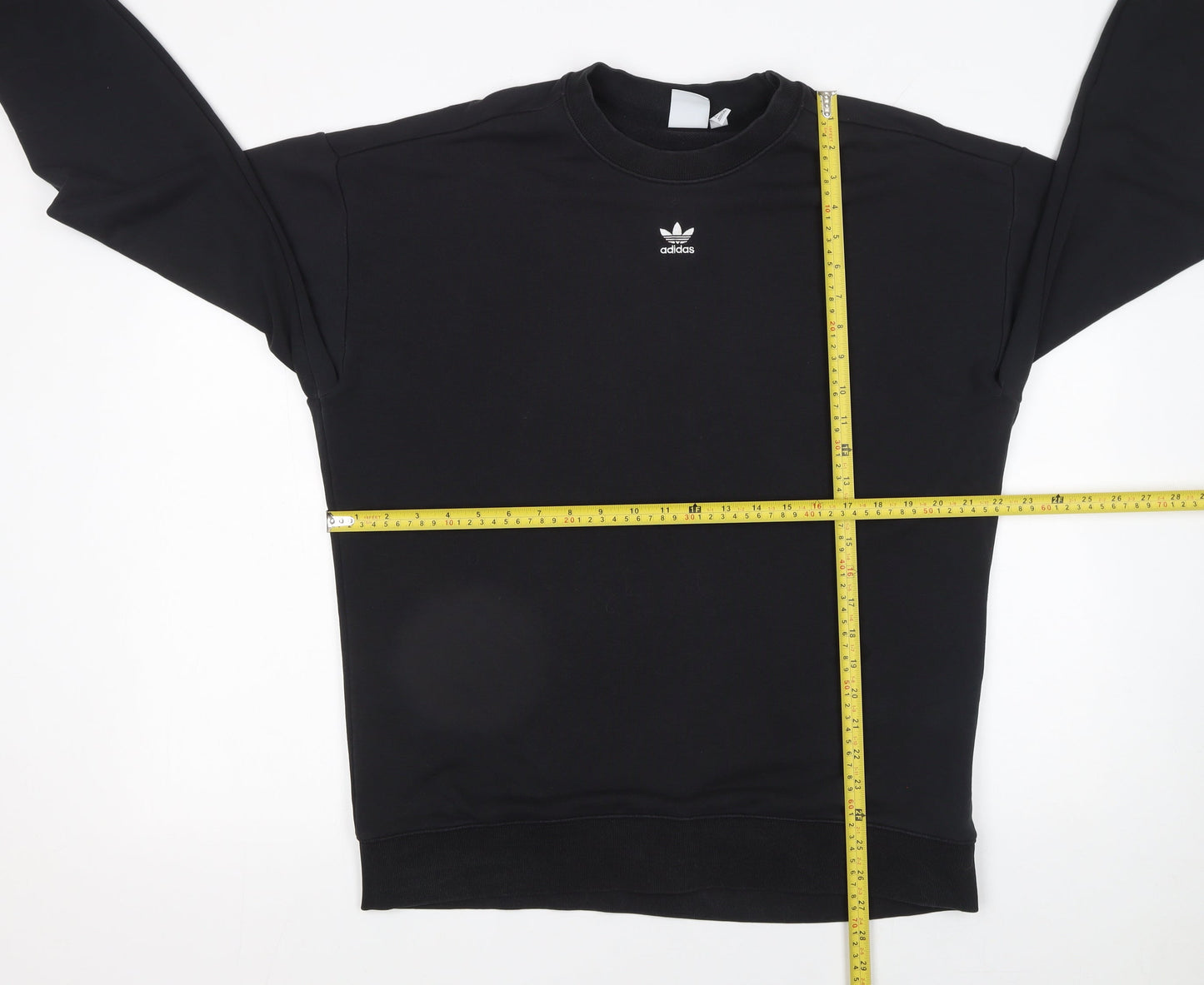 Adidas Women Black Cotton Blend Crew Neck Pullover Sweatshirt UK 14