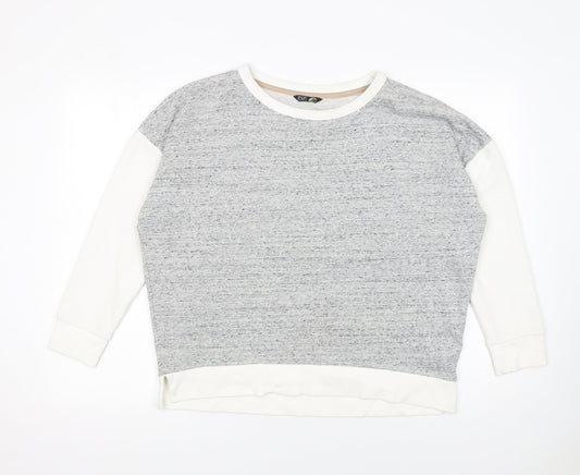 F&F Women’s Grey & White Pullover Sweatshirt Size 10 Cotton Blend