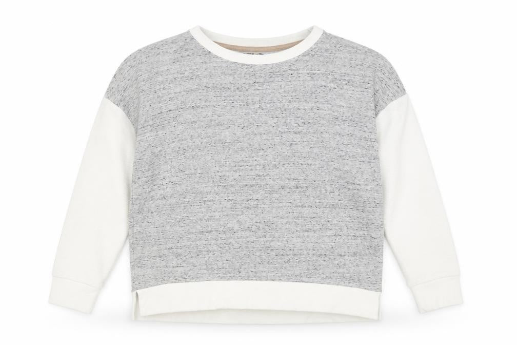 F&F Women’s Grey & White Pullover Sweatshirt Size 10 Cotton Blend