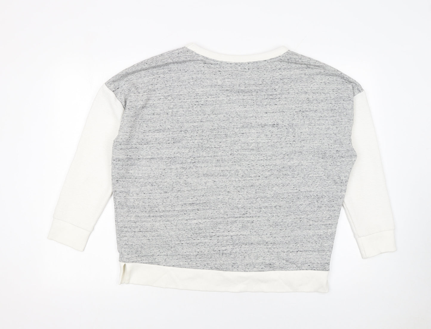 F&F Women’s Grey & White Pullover Sweatshirt Size 10 Cotton Blend