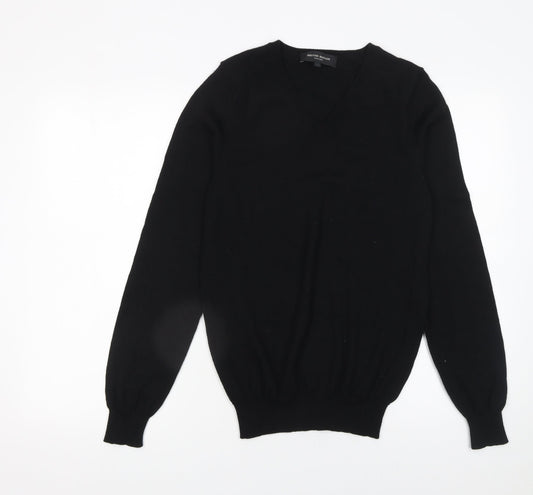 Bruuns Bazaar Men’s Black Merino Wool V-Neck Jumper Size S