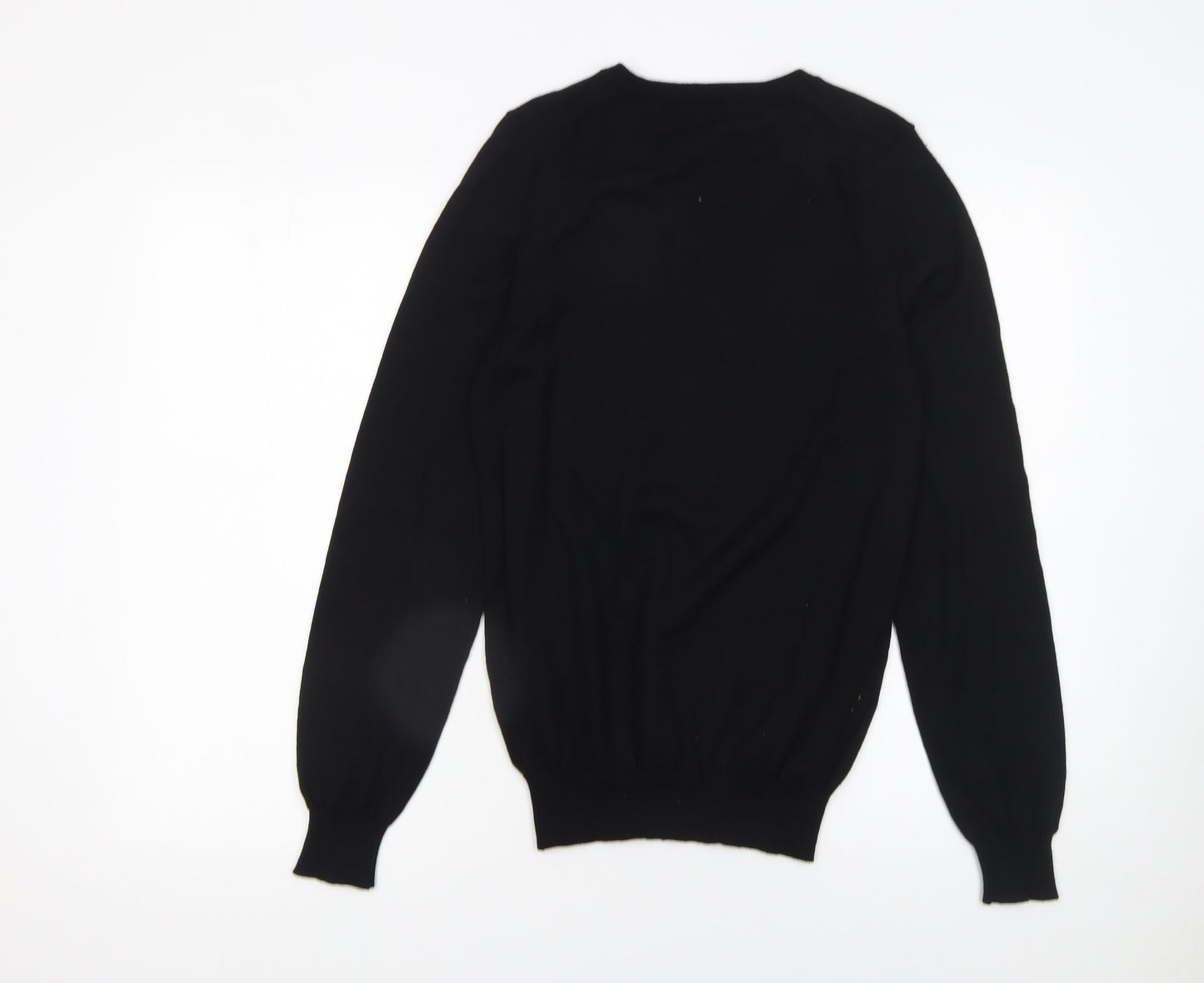 Bruuns Bazaar Men’s Black Merino Wool V-Neck Jumper Size S