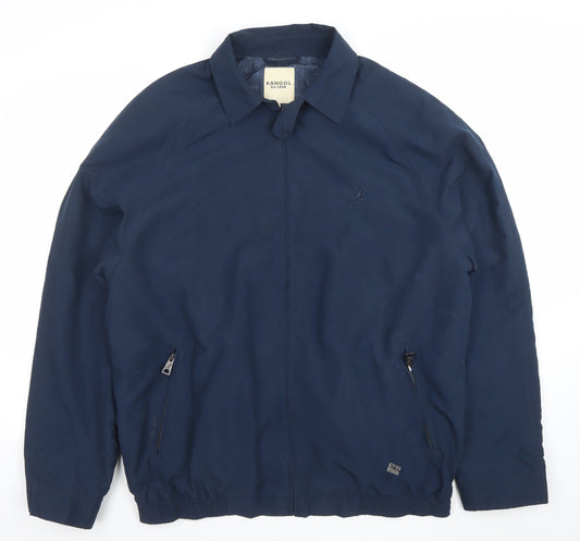 Kangol Men’s Blue L Bomber Jacket Full Zip Polyester Casual