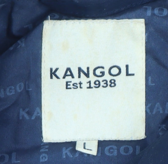 Kangol Men’s Blue L Bomber Jacket Full Zip Polyester Casual
