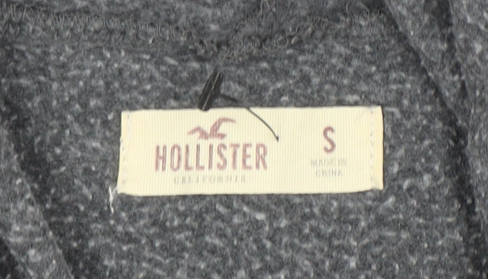 Hollister Women’s Grey Pullover Hoodie S Cotton Blend Graphic Print