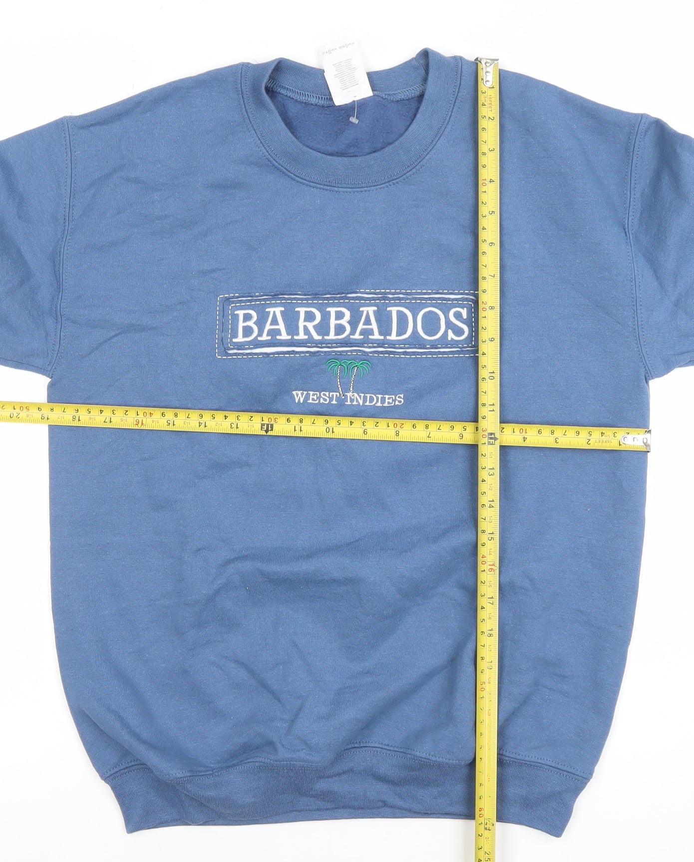 Gildan Men's Blue Barbados Embroidered Pullover Sweatshirt Small