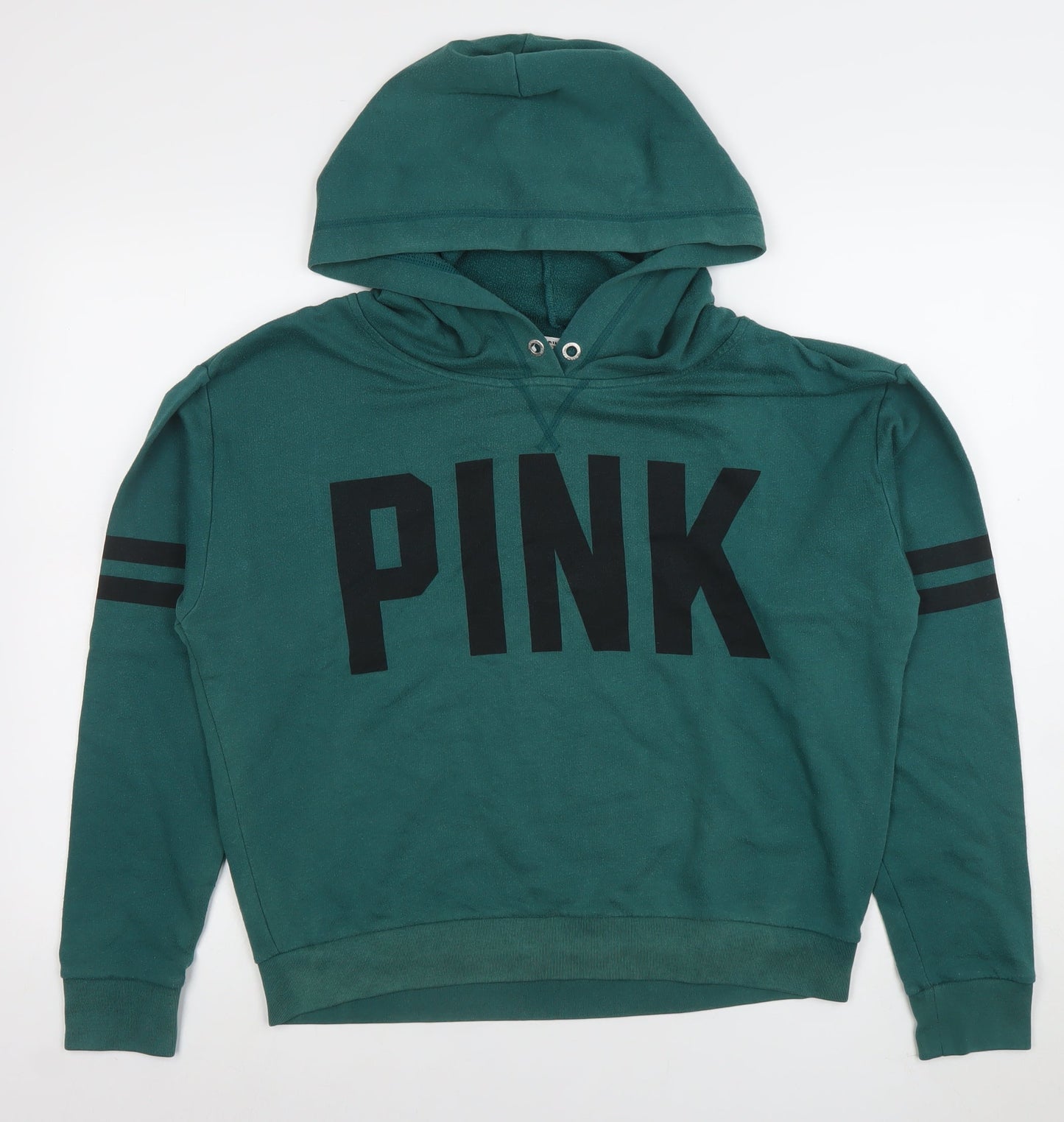 Victoria's Secret PINK Women's Green Pullover Hoodie Size M Cotton Blend