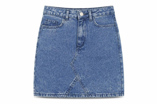 New Look Womens Blue Denim Short Skirt Size 6 High Rise Casual