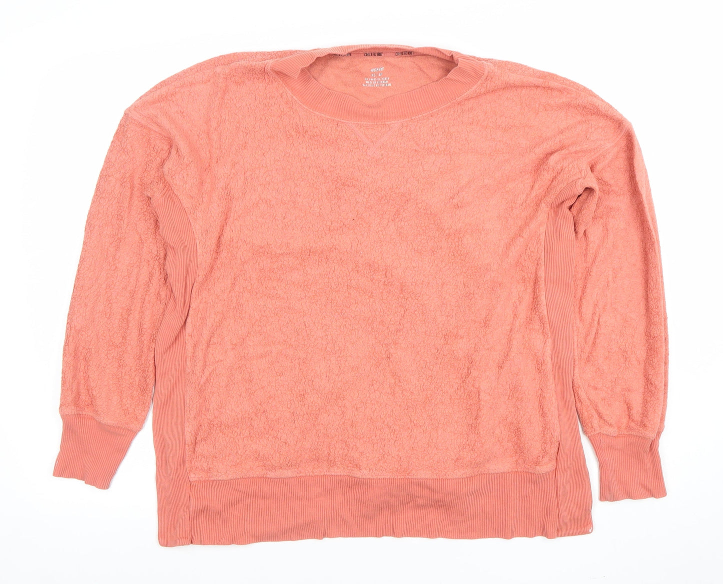 Aerie Women’s Pink Pullover Sweatshirt XS Relaxed Fit Cotton Blend