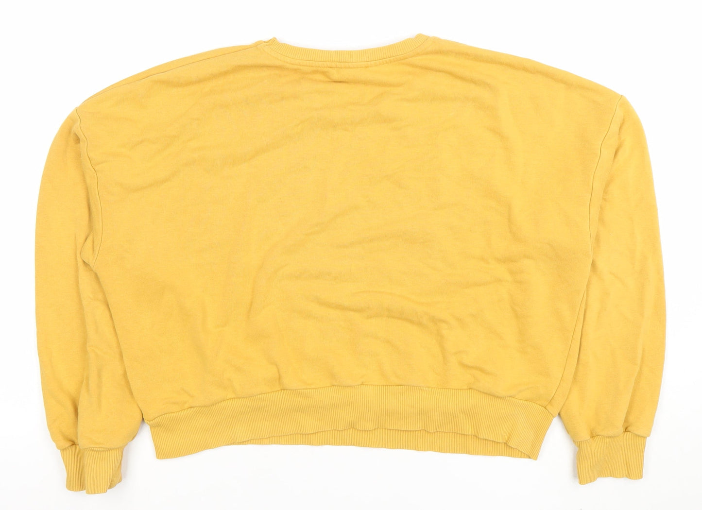New Look Women Yellow Detroit League Pullover Sweatshirt UK 14