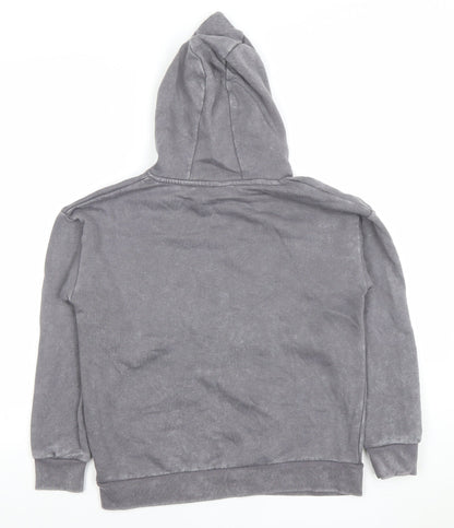 Disney Girls Grey Stitch Pullover Hoodie 10-11 Years Fleece Lined