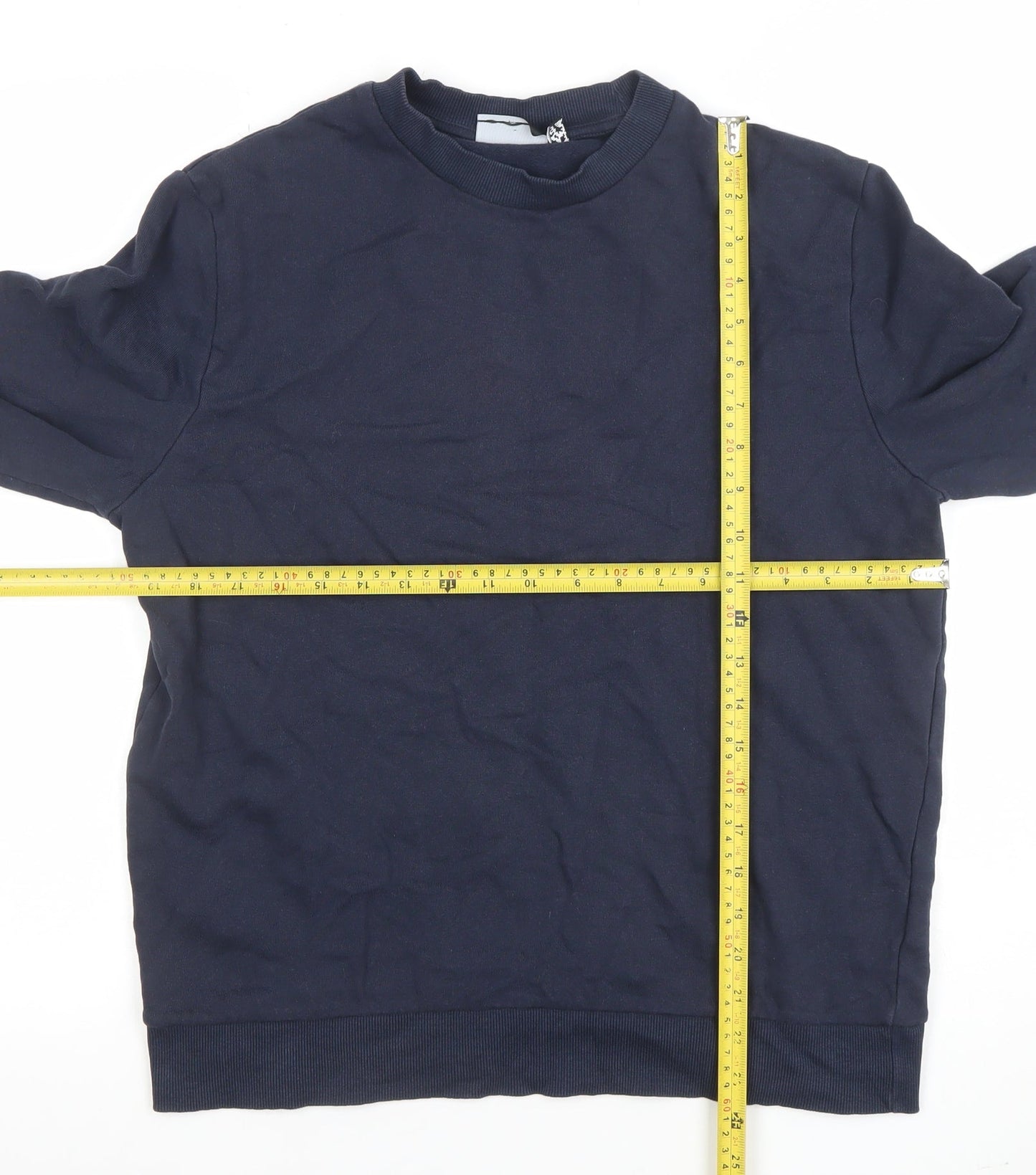 ASOS DESIGN Men's Blue Crew Neck Pullover Sweatshirt M