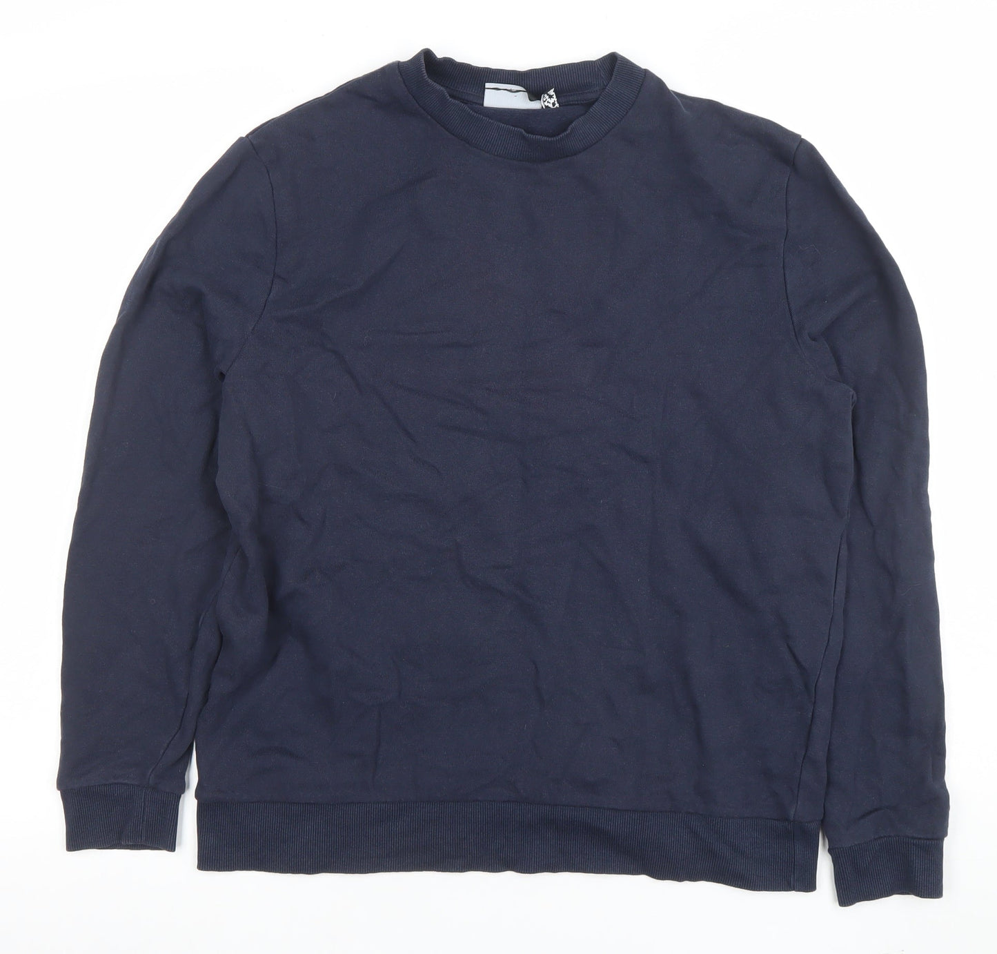 ASOS DESIGN Men's Blue Crew Neck Pullover Sweatshirt M