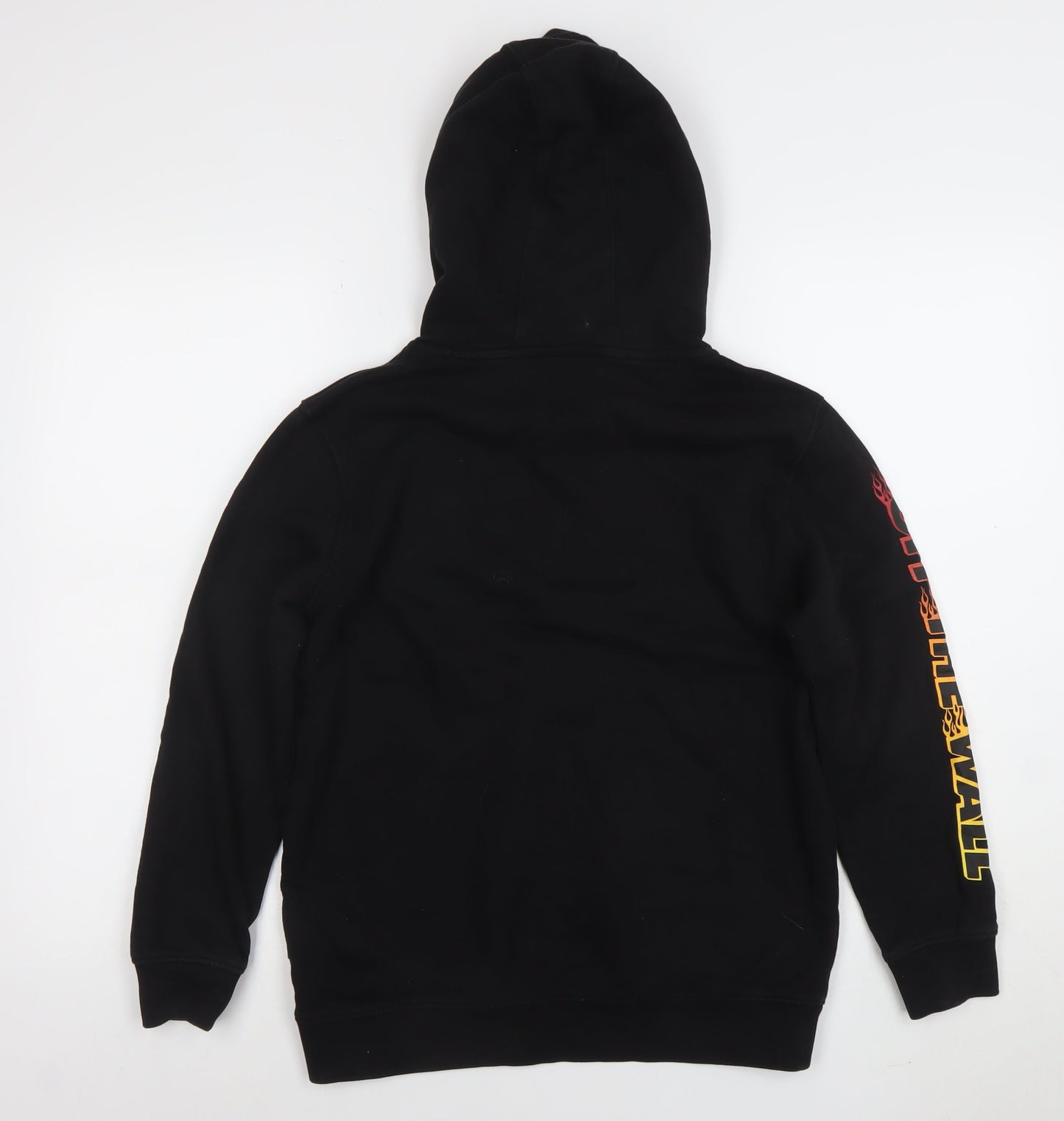 Vans Boys Black Large Pullover Hoodie with Flame Logo Graphic Print
