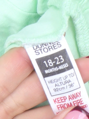 Dunnes Stores Girls Green Long Sleeve Ruffle T-Shirt 18-24 Months