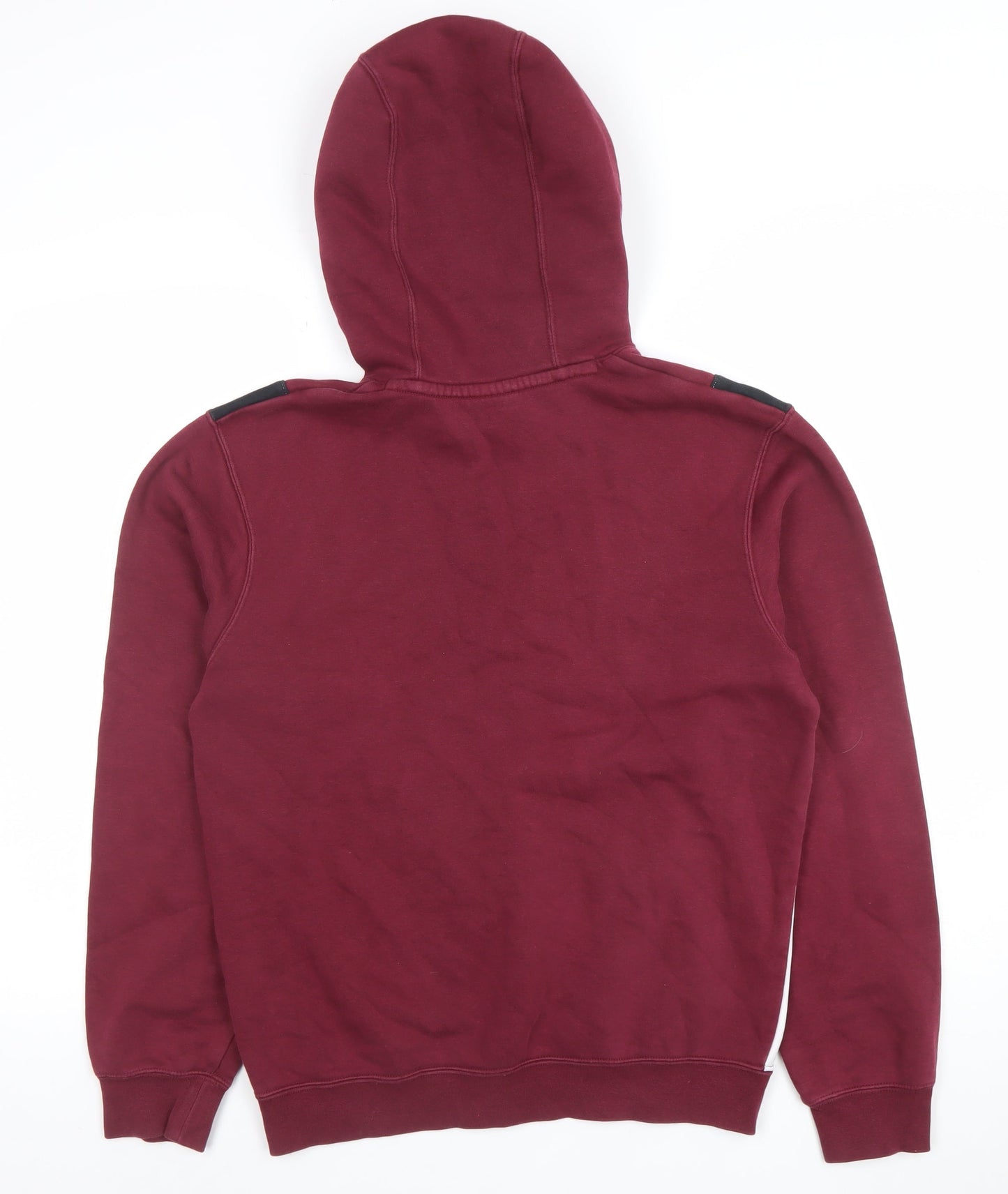 Nike Womens Burgundy Hoodie XS Pullover Colourblock Logo Cotton Blend