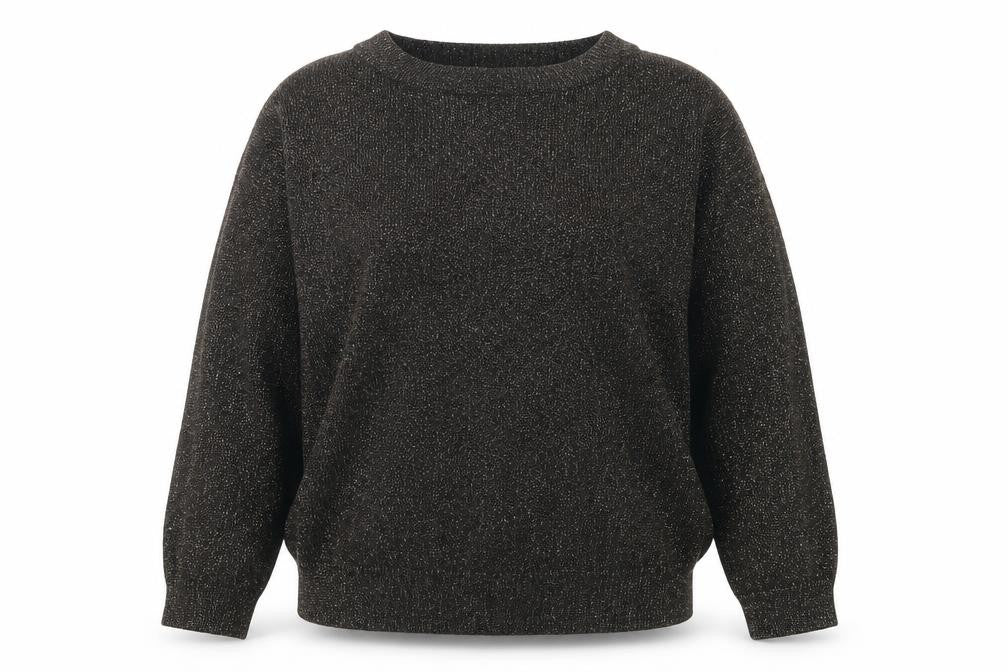 Dunnes Women Black Metallic Knit Long Sleeve Pullover Jumper XL