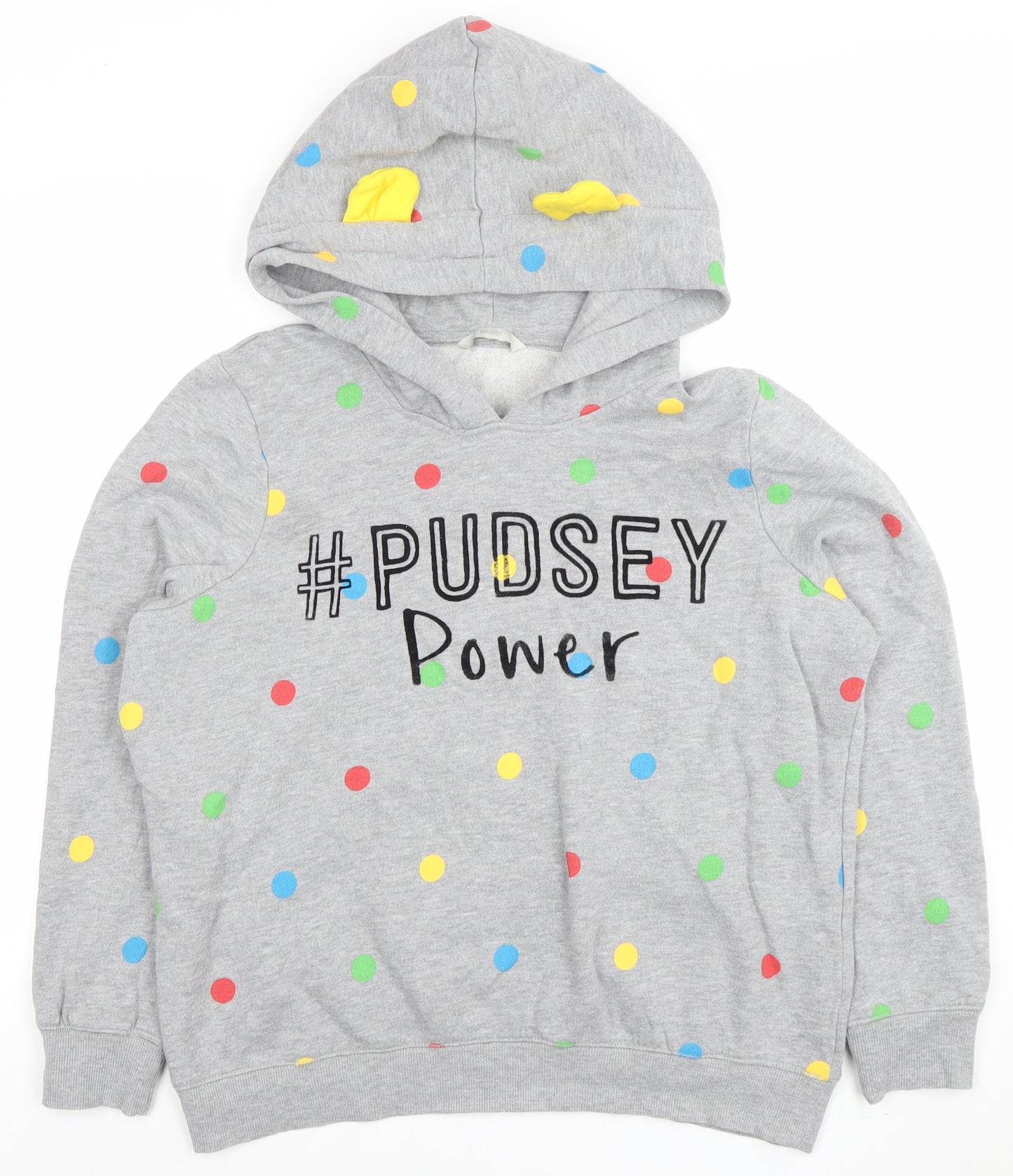 George Womens Grey Hoodie #Pudsey Power Polka Dot Size 16