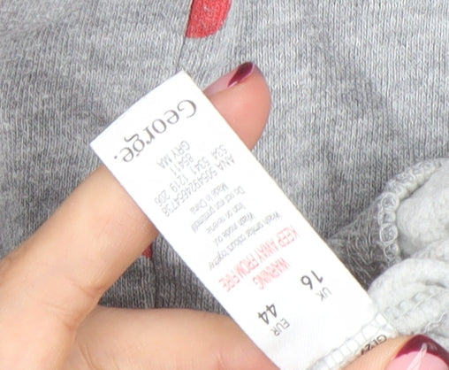 George Womens Grey Hoodie #Pudsey Power Polka Dot Size 16