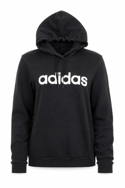 Adidas Women Black Pullover Hoodie Size Small Cotton Blend Logo