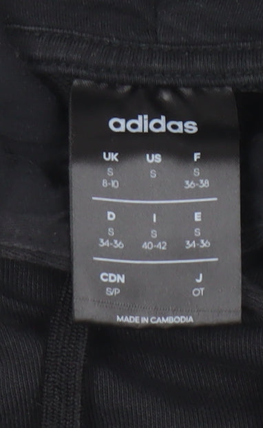 Adidas Women Black Pullover Hoodie Size Small Cotton Blend Logo