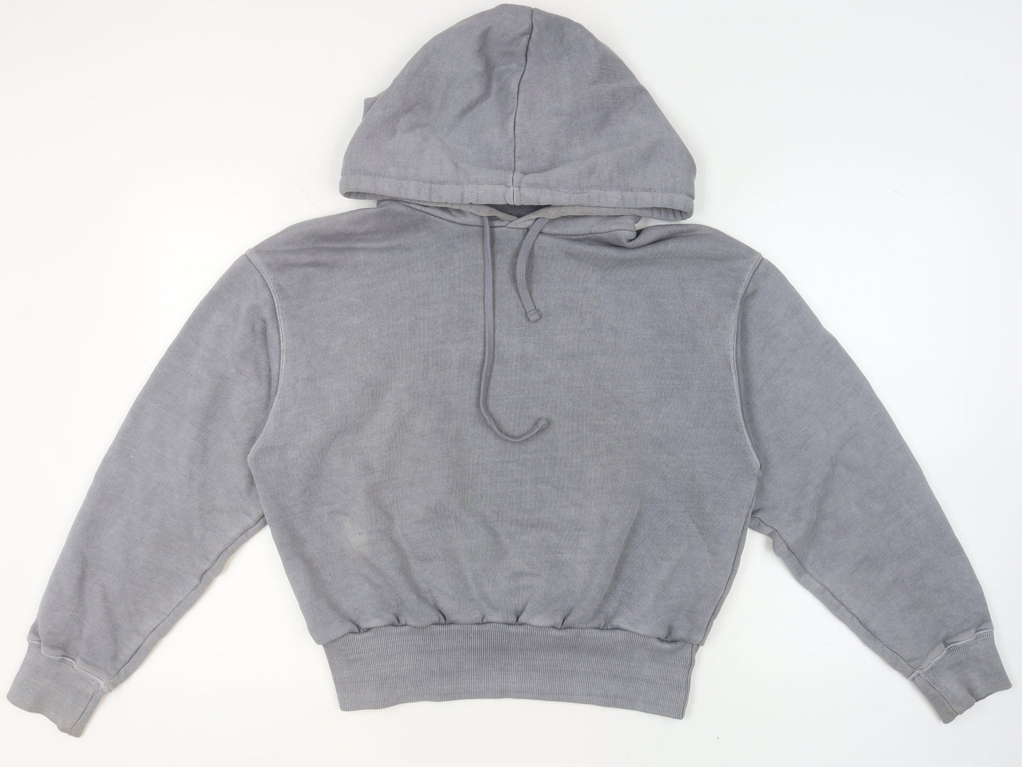 ZARA Womens Grey Cotton Pullover Hoodie Size M