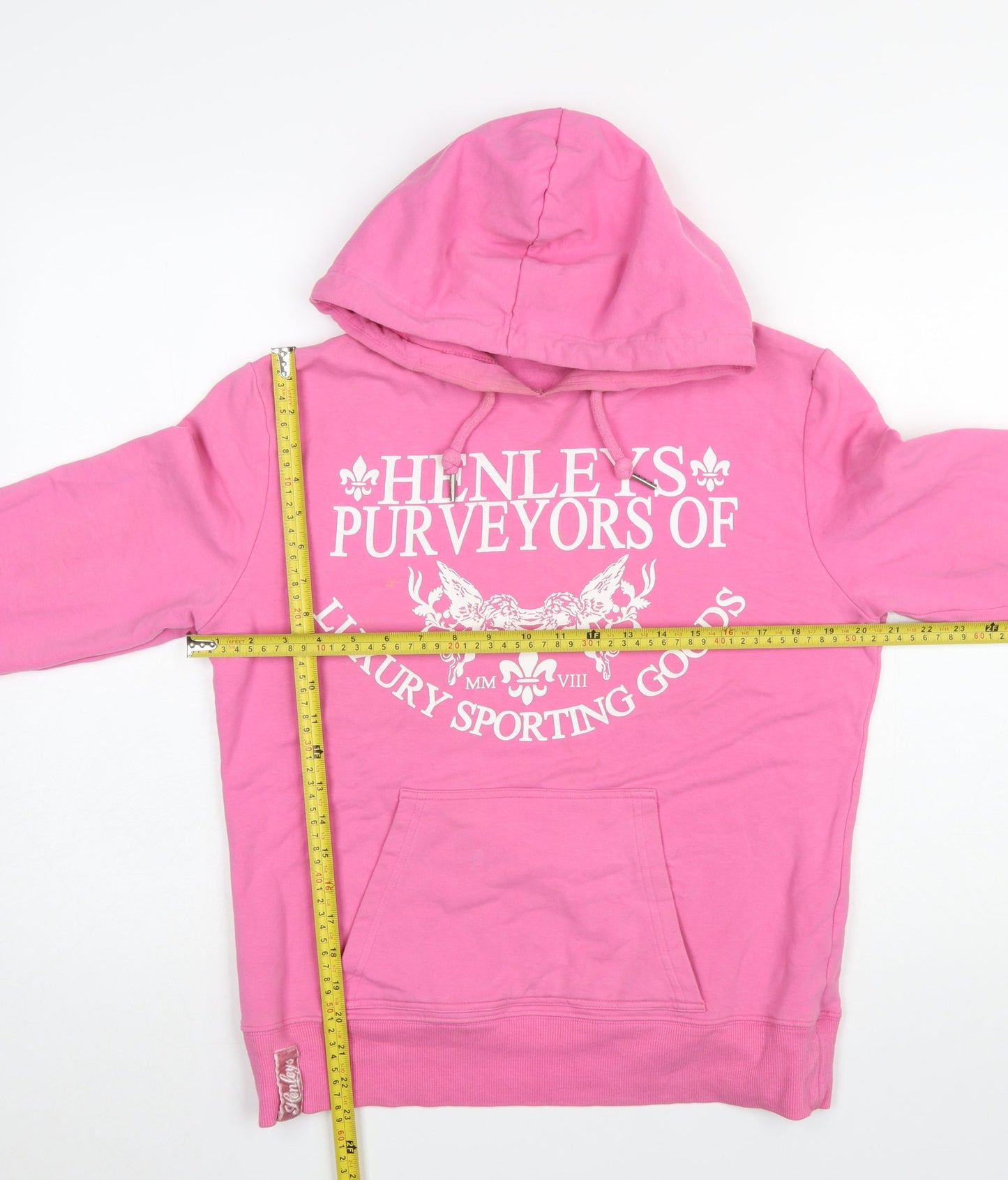 Henleys Womens Pink Pullover Hoodie Size 3 Cotton Blend Casual