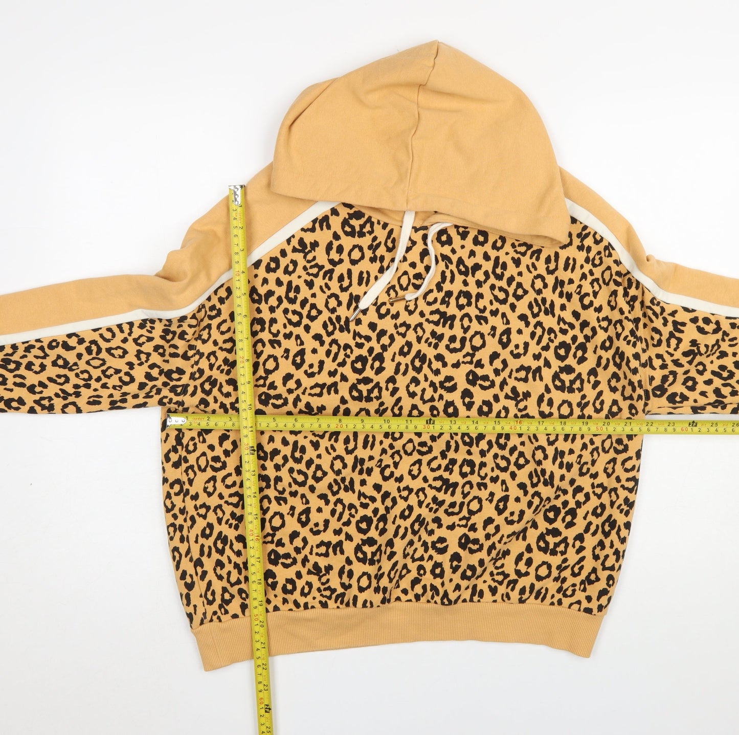 Next Women's Beige Leopard Print Hoodie M Cotton Blend