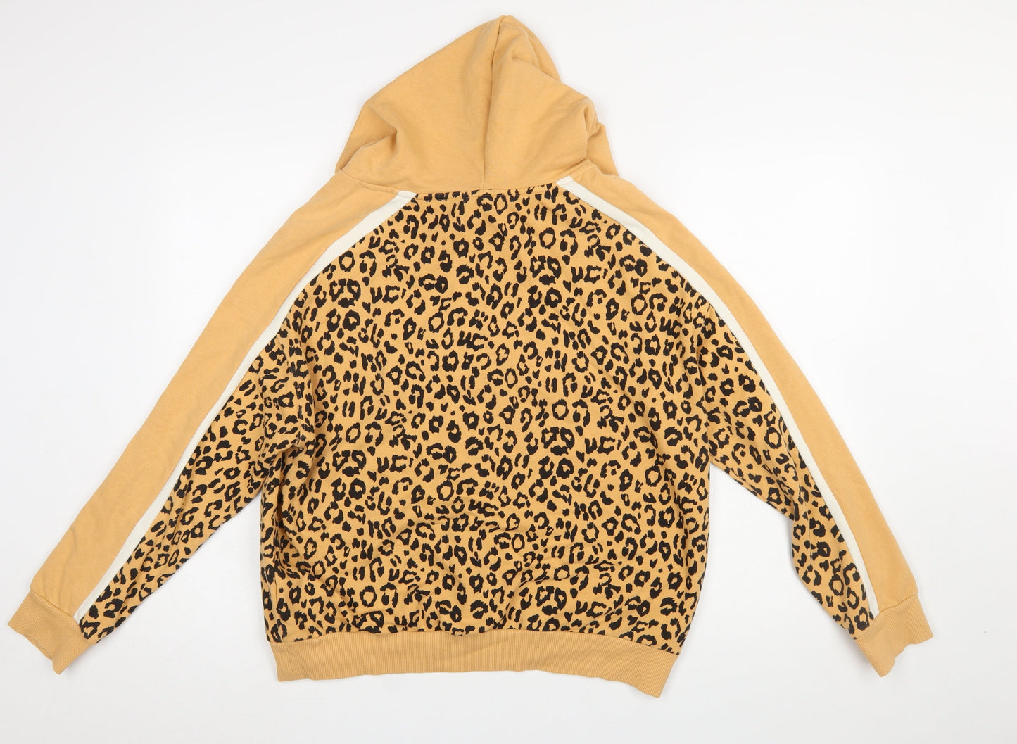 Next Women's Beige Leopard Print Hoodie M Cotton Blend
