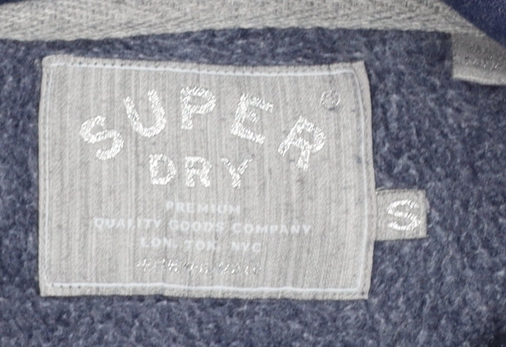 Superdry Women's Blue Pullover Hoodie Small Cotton Blend Casual