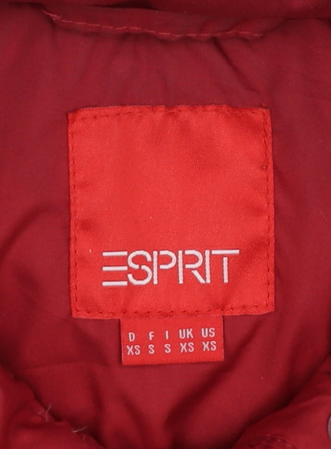 Esprit Women Red XS Puffer Waistcoat Lightweight Sleeveless Gilet