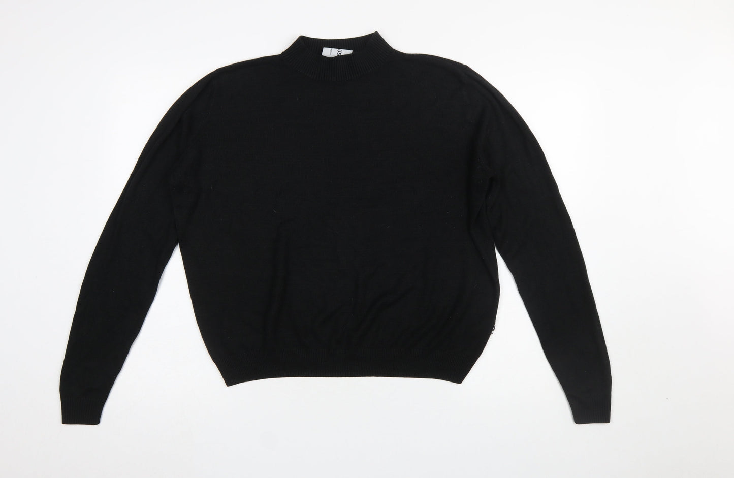 Collusion Women’s Black Mock Neck Long Sleeve Jumper Size 18