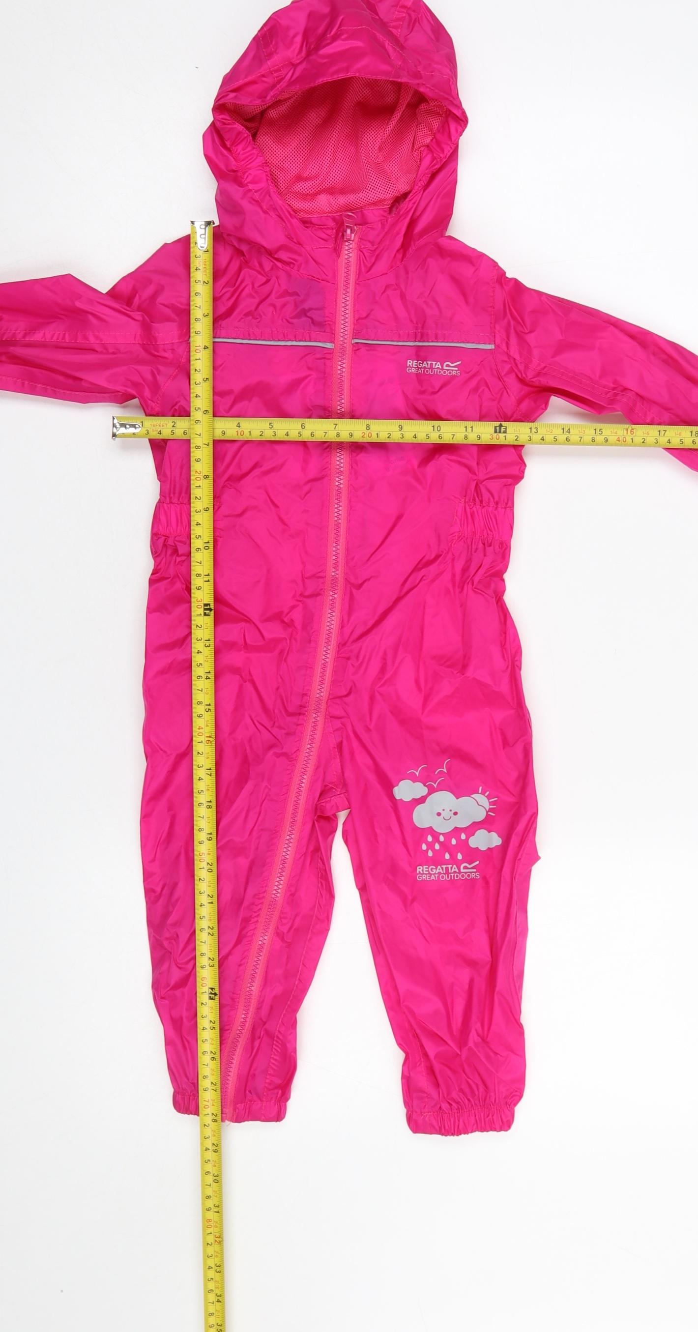 Regatta Pink Unisex Baby 12-18 Months Waterproof Hooded Rain Snowsuit