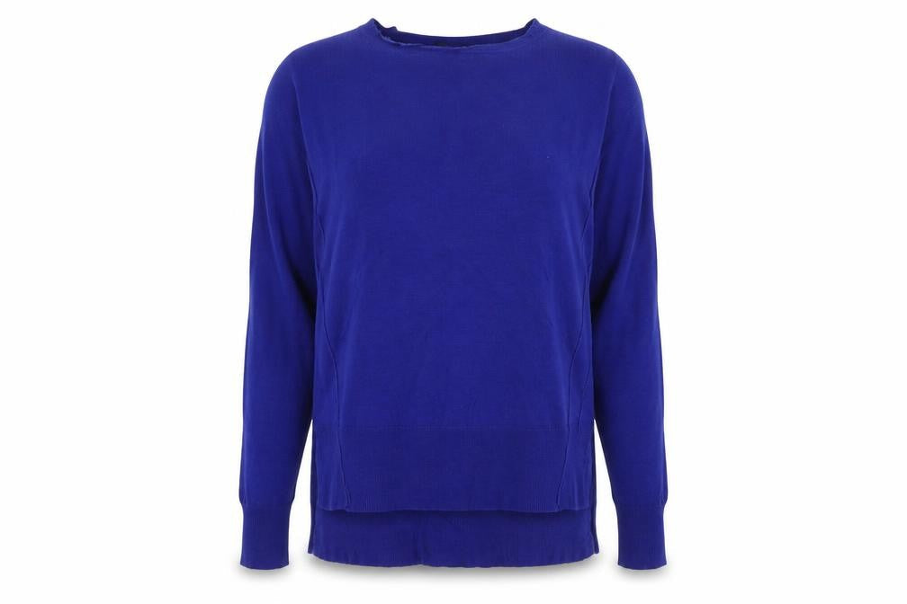 New Look Women Blue Crew Neck Long Sleeve Pullover Jumper Size 12