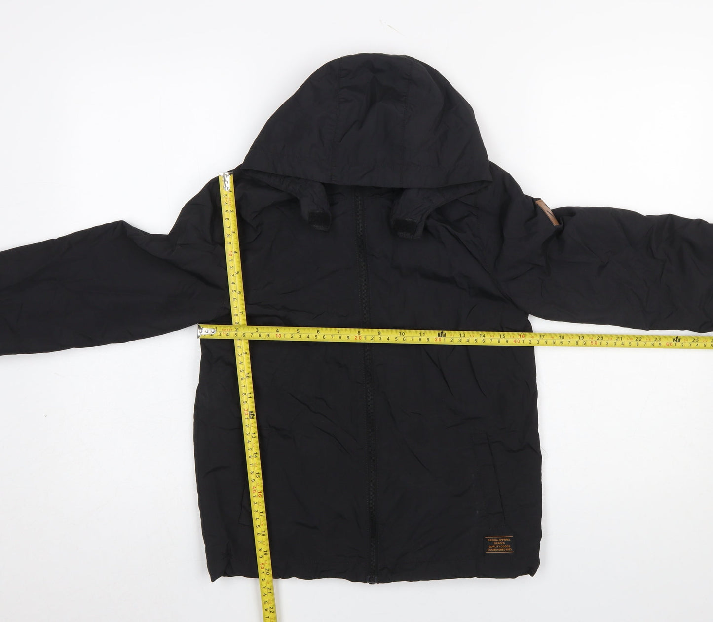 H&M Boys Black Hooded Puffer Jacket 9-10 Years Polyamide Lightweight