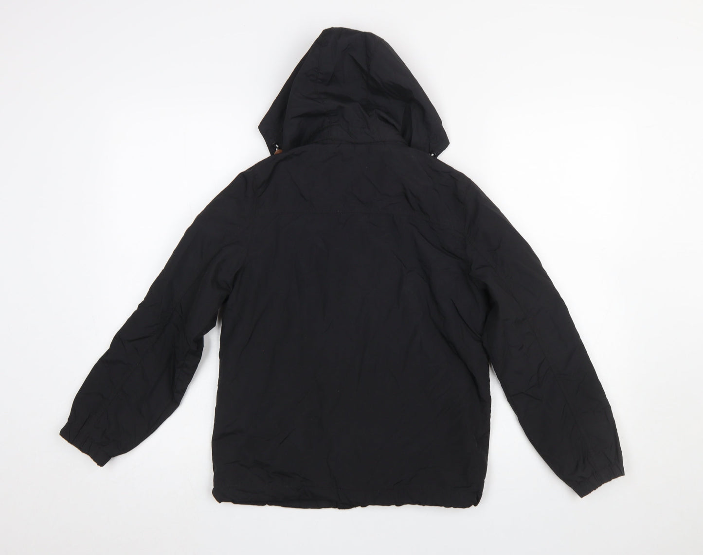 H&M Boys Black Hooded Puffer Jacket 9-10 Years Polyamide Lightweight