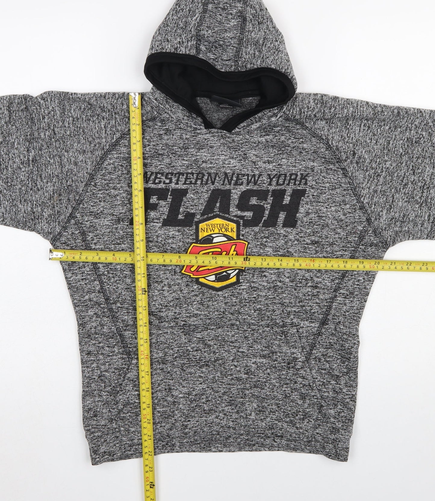 J America Boys Grey Western New York Flash Pullover Hoodie Youth L Polyester